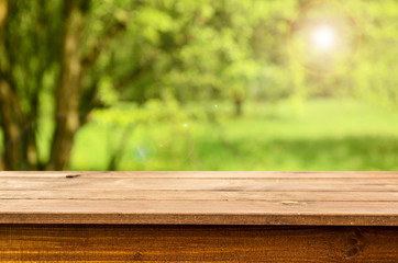 Empty wooden table background