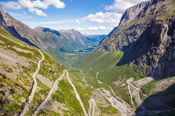 Trollstigen serpentine road  Rauma Municipality More og Romsdal county Norway Scandinavia