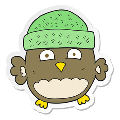 sticker of a cartoon cute owl