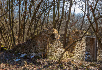 Ruins near the castle in Pieskowa Skala, Poland