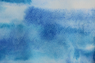 Blurred Painted Background. Blue Watercolor Background Texture With A Lot Of Copy Space For Text.