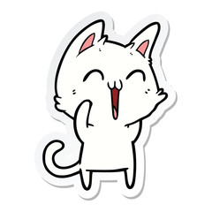 sticker of a happy cartoon cat