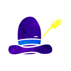 retro cartoon doodle of a farmers hat