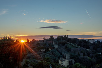 florence,tuscany/Italy 20 february 2019 :panoramic view of florence from michelangelo square at...