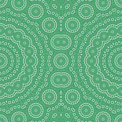 Sea green detailed mosaic tiles seamless pattern