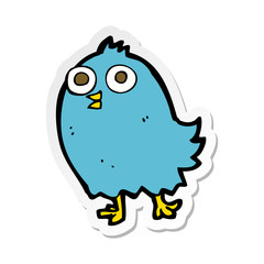 sticker of a cartoon happy bird