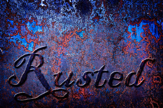 Blue Rusted Metal Background Rough Texture Graphic