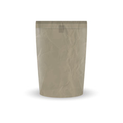 Coffee bag isolated on white background. Realistic editable vector design or mock-up.