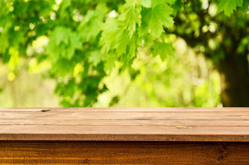 Empty wooden table background