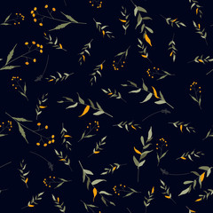 Blooming wild chamomile realistic isolated flowers. Hand drawn vector illustration. Blossom daisy floral seamless pattern. Vintage background.