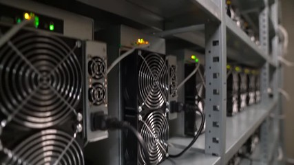 Server Room for crypto mining - Powered by Adobe