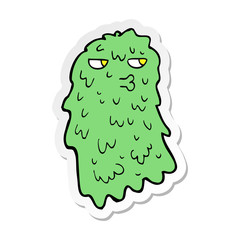 sticker of a cartoon gross ghost