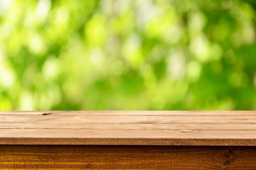 Empty wooden table background