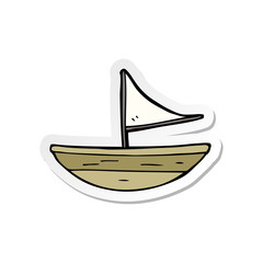 sticker of a cartoon boat