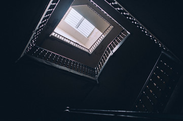 stairway and a sunlight falling from above