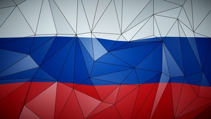 Russian geometric low poly style flag