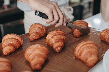 Prepare croissant for bake in oven 
