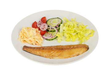 Smoked mackerel and salad