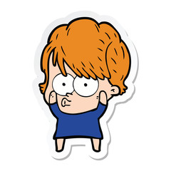 Obraz premium sticker of a cartoon woman