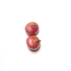 red onion on white background