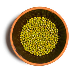 mung bean in a bowl isolated on white background