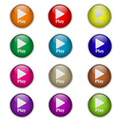 set of color play icons