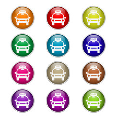 set of color taxi icons