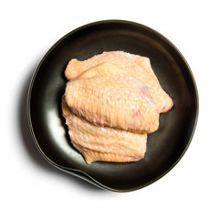 chicken wing on white background.