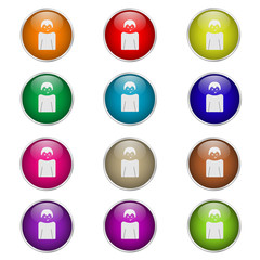 set of colored icons support