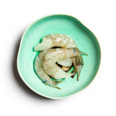 Black Tiger Prawn isolated on white background.