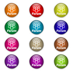 set of round color forum icons