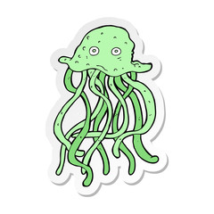 sticker of a cartoon octopus
