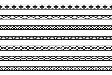 set of seamless borders. Vector design elements.