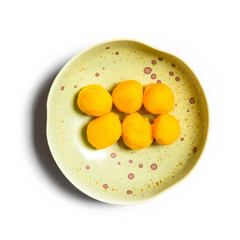 Top view of Yolk on plate