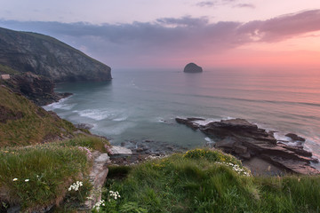 Obraz premium Trebarwith Strand Cornwall Uk