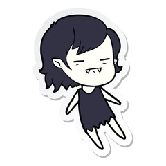 sticker of a cartoon undead vampire girl flying