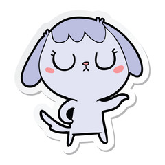 sticker of a cute cartoon dog