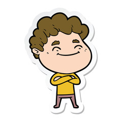 sticker of a cartoon friendly man