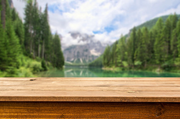 Empty wooden table background
