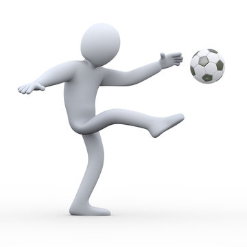 3d soccer player shooting ball