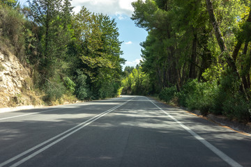 Fototapeta na wymiar Main highway in Crete pedgus across the island