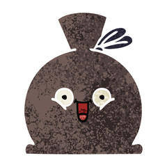 retro illustration style cartoon sack