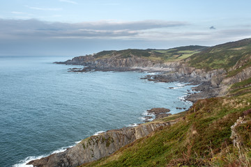 Coastline at Rockham Bay near Illfracombe Devon Uk