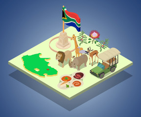 Kenya concept banner. Isometric banner of kenya vector concept for web, giftcard and postcard