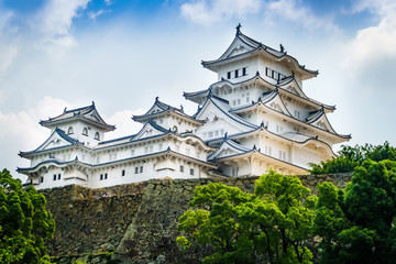 Himeji Japanese hilltop castle. Regarded as the finest surviving example of Japanese castle architecture, with advanced defensive systems from the feudal period. Also known as the White Heron Castle.