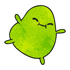 textured cartoon of a cute jumping bean