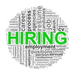 Circular wordcloud design hiring word