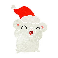 christmas retro cartoon of kawaii polar bear