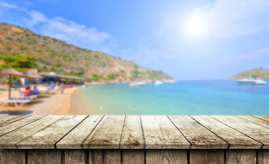 Fototapeta premium Empty wooden table background