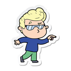 sticker of a cartoon cool guy